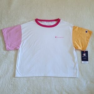Champion🏆Cropped Color Block Tee👕 - NWT